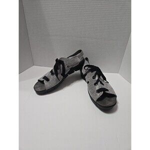 Wolky Womens Shoes 10.5 Alula Sandals Great Open Toe Slingback Lace Comfort Grey